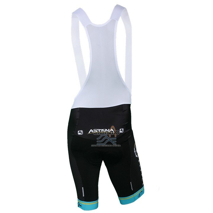 Astana Ropa Ciclismo Culotte Corto 2018 Mangas Cortas Blanco Azul
